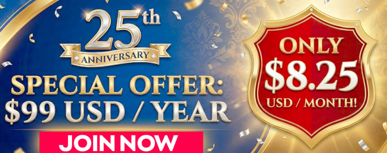 Eastboys special offer for their 25th anniversary, only USD$99 a year.